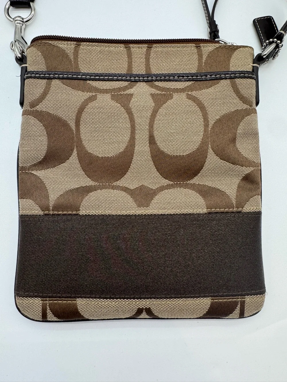 Coach Signature Canvas Crossbody Bag in Brown new